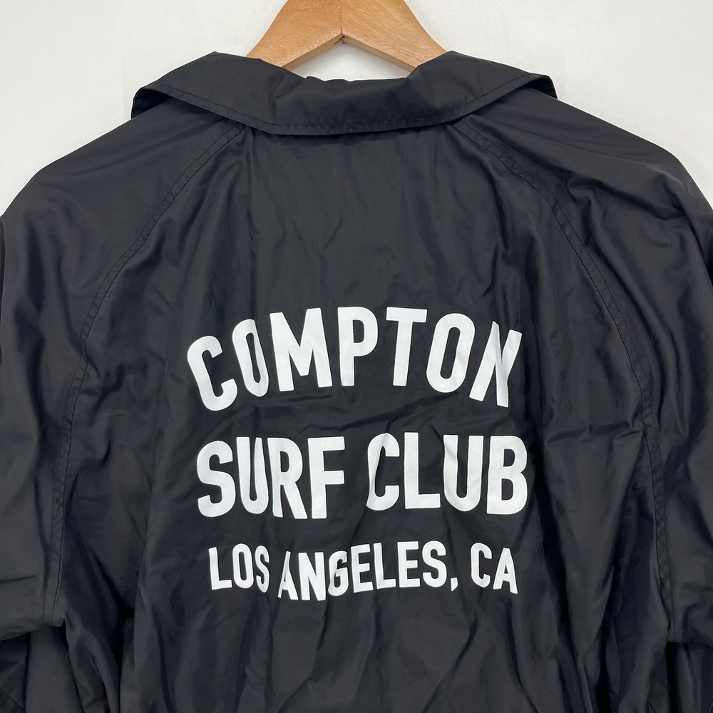 Matix Compton Surf Club LA Coaches Jacket Black Mens XL Nylon Snap Front - Picture 13 of 14